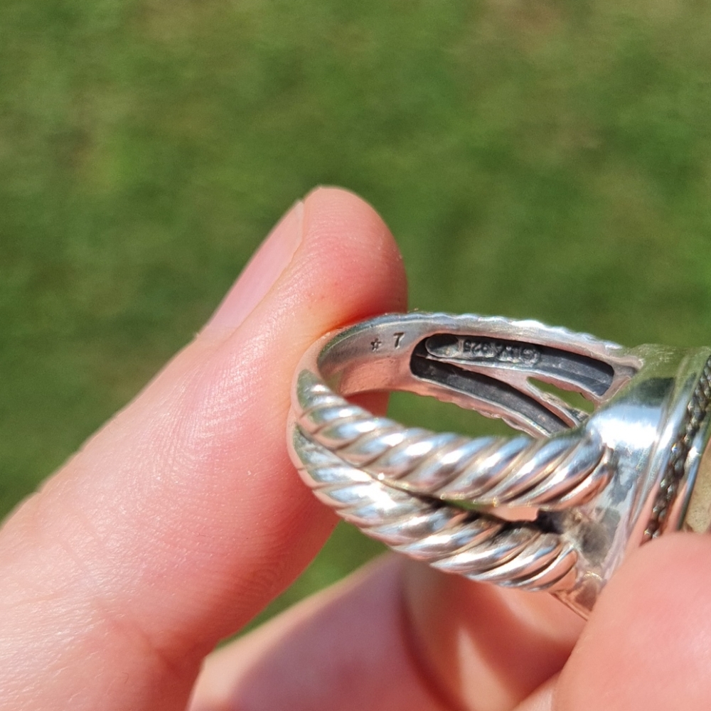 Authentic David Yurman Albion Prasiolete Ring 11mm - Picture 4 of 7